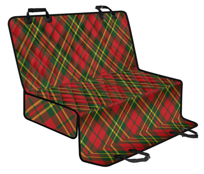 Plaid Holiday Pattern Print Design A01 Rear Dog Car Seat Cover Hammock