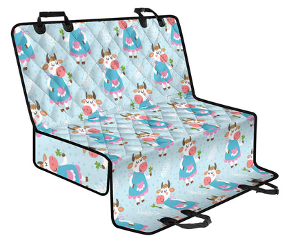 Cattle Happy Pattern Print Design 03 Rear Dog Car Seat Cover Hammock