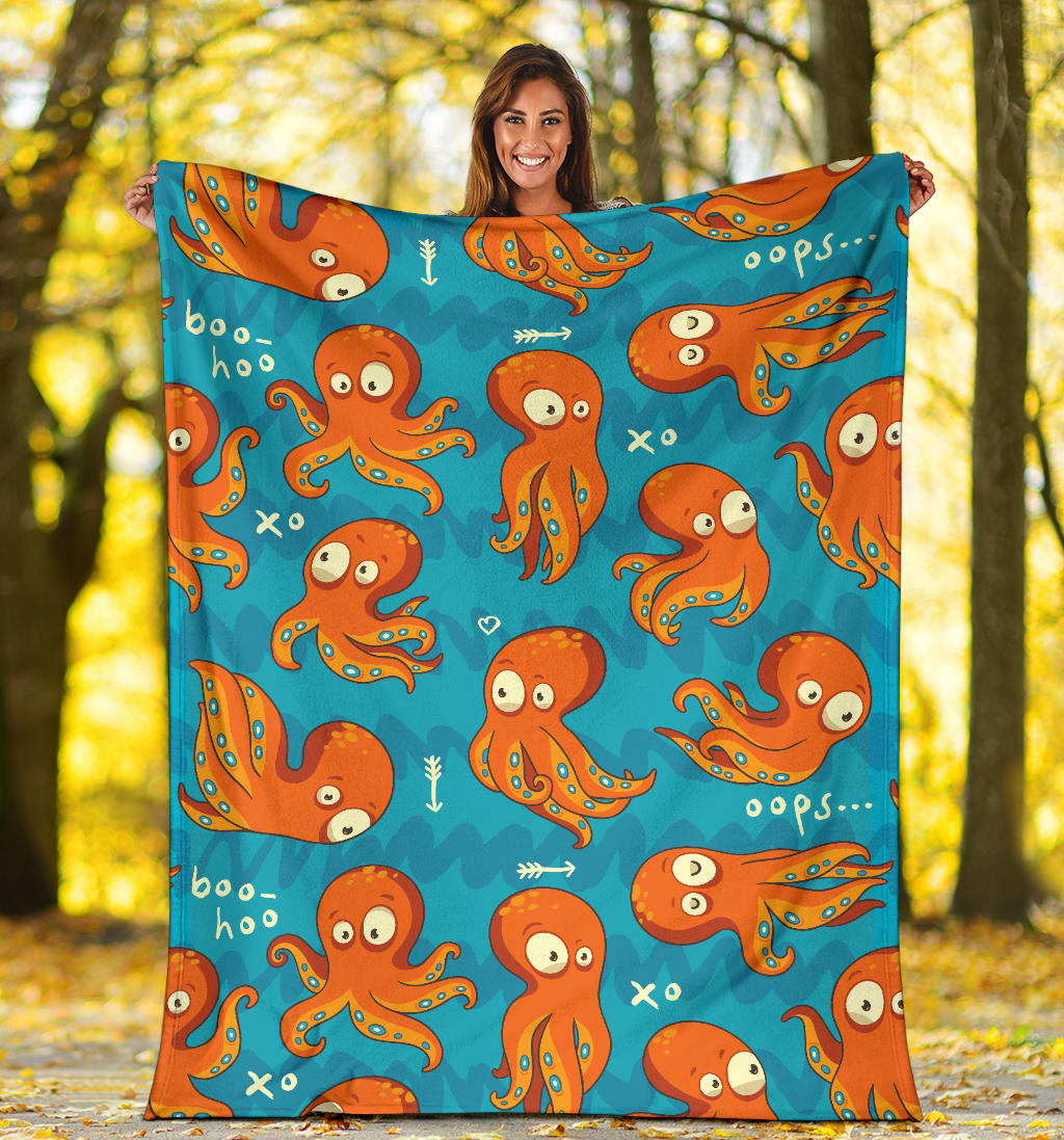 Octopus Pattern Print Design A02 Premium Blanket