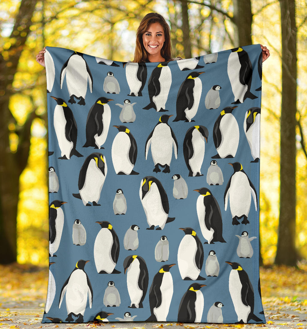 Penguin Pattern Print Design A03 Premium Blanket