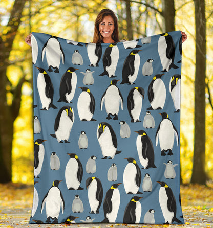 Penguin Pattern Print Design A03 Premium Blanket