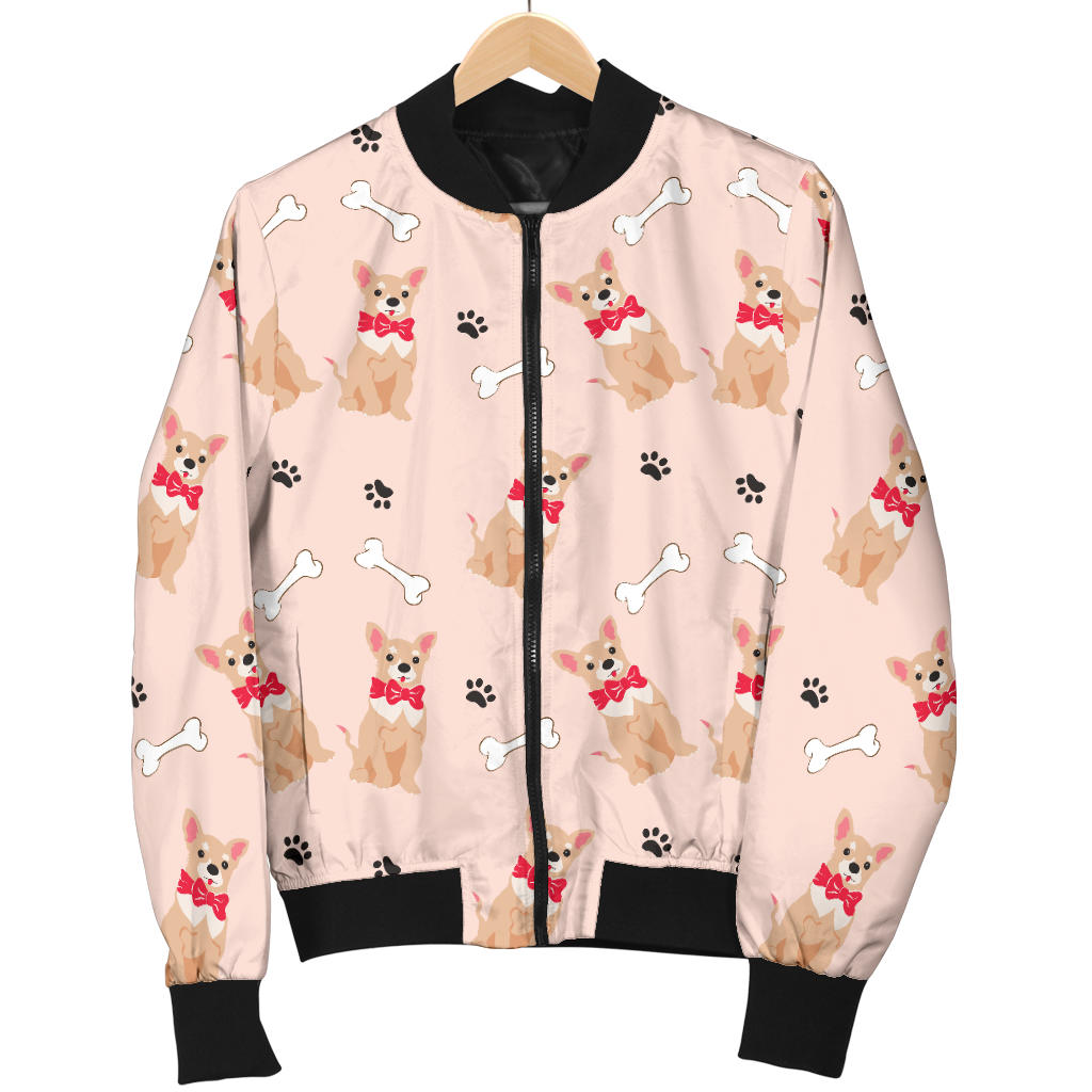 Chihuahua Pattern Print Design 04 Men Bomber Jacket
