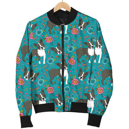 Boston Terrier Pattern Print Design 07/men-bomber-jacket.jpg Men Bomber Jacket