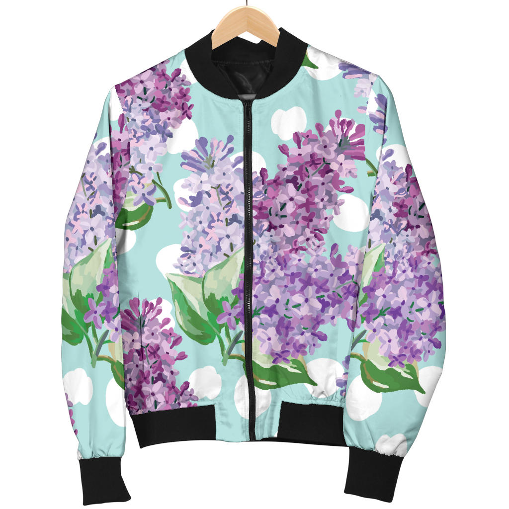 Lilac Pattern Print Design 02 Men Bomber Jacket