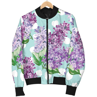 Lilac Pattern Print Design 02 Men Bomber Jacket