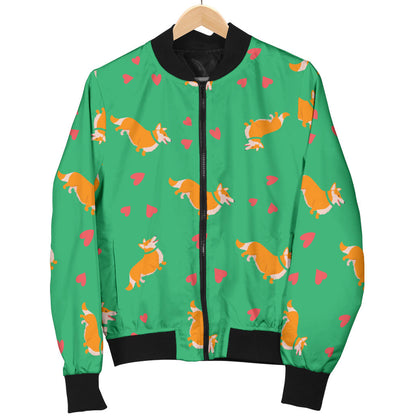 Cardigan Welsh Corgis Pattern Print Design 03 Men Bomber Jacket