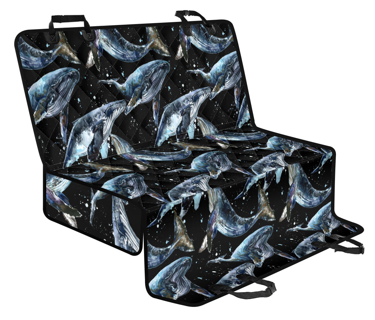 Humpback Whale Pattern Print Design 01 Rear Dog Car Seat Cover Hammock