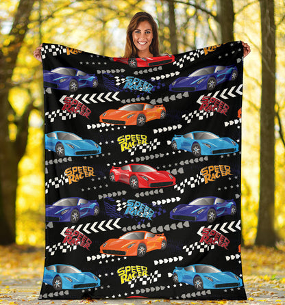 Racing Pattern Print Design A05 Premium Blanket