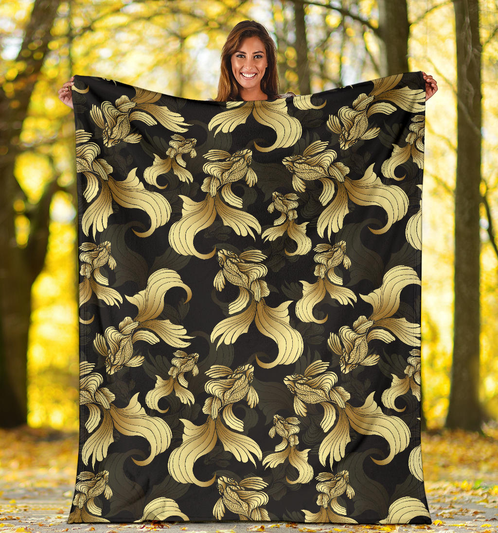 Goldfish Pattern Print Design 02 Premium Blanket