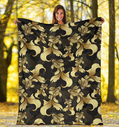 Goldfish Pattern Print Design 02 Premium Blanket