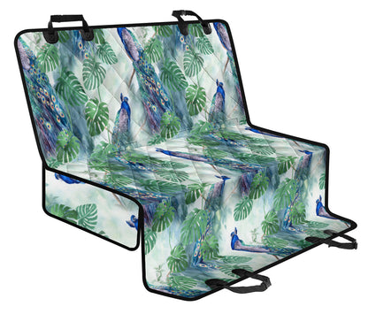 Peacock Pattern Print Design A02 Rear Dog Car Seat Cover Hammock