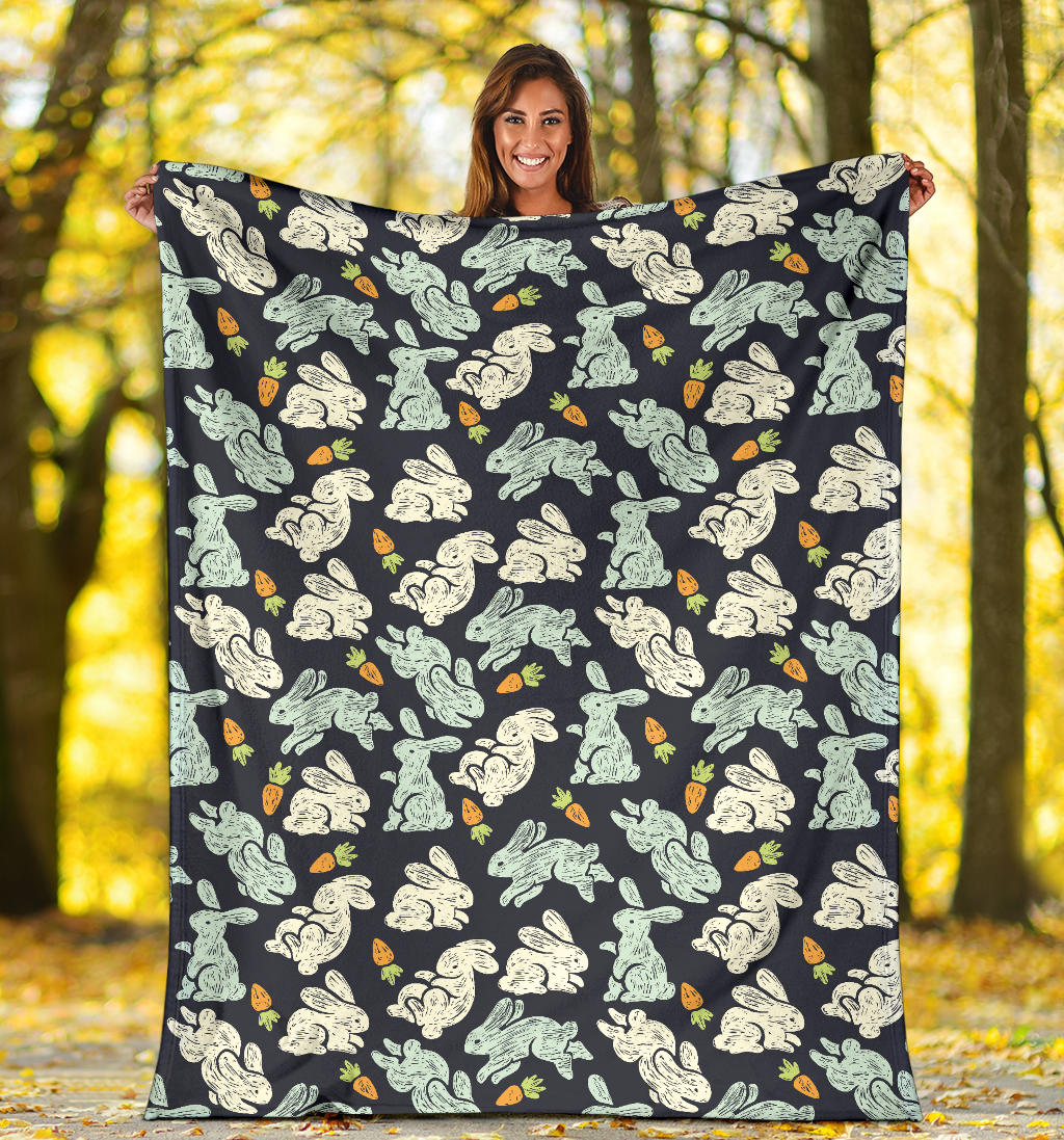 Bunny Pattern Print Design 04 Premium Blanket