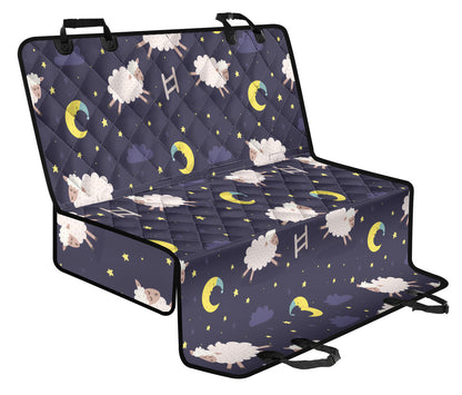 Sheep Night Pattern Print Design 02 Rear Dog Car Seat Cover Hammock