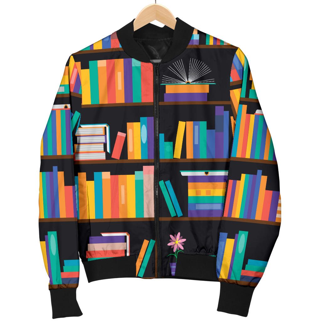 Book Pattern Print Design 05 Men Bomber Jacket