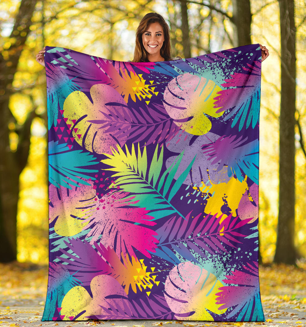 Palm Leaf Pattern Print Design A04 Premium Blanket