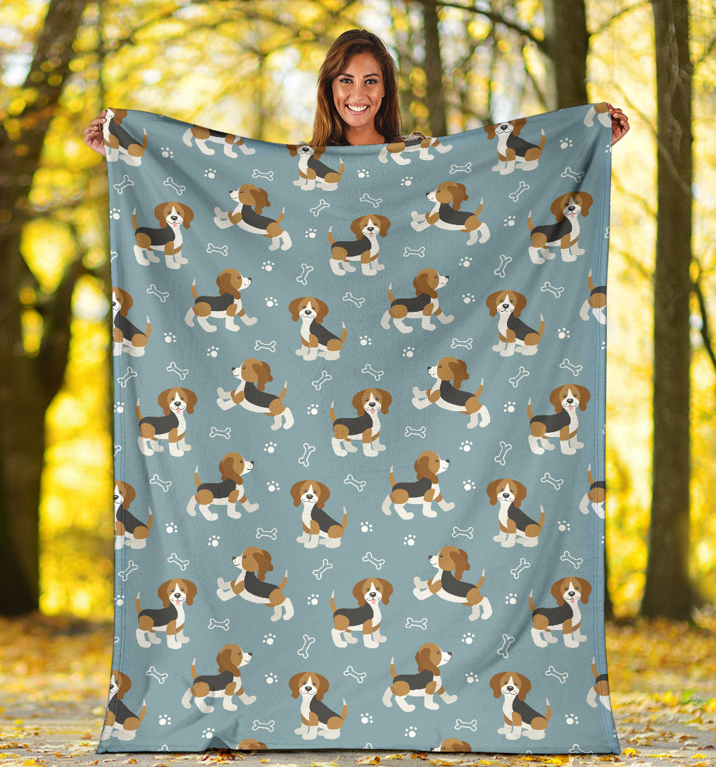 Beagle Pattern Print Design 02 Premium Blanket
