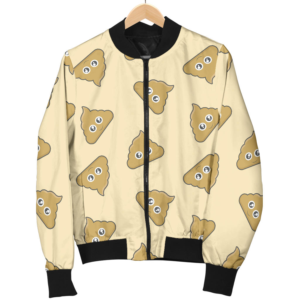 Poop Emoji Pattern Print Design A02 Men Bomber Jacket