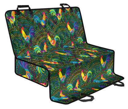 Rooster Pattern Print Design A01 Rear Dog Car Seat Cover Hammock