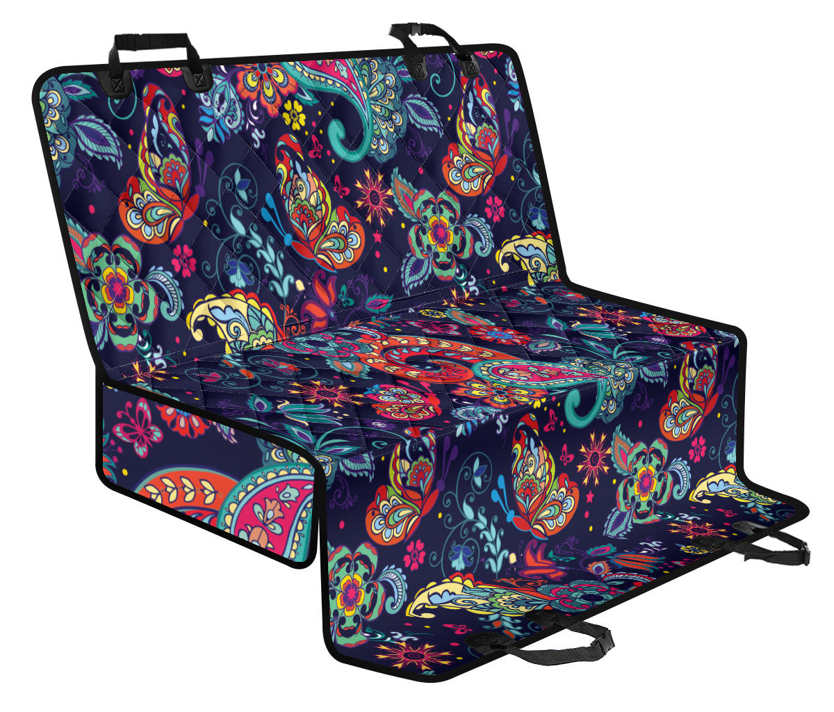 Paisley Boho Pattern Print Design A06 Rear Dog Car Seat Cover Hammock