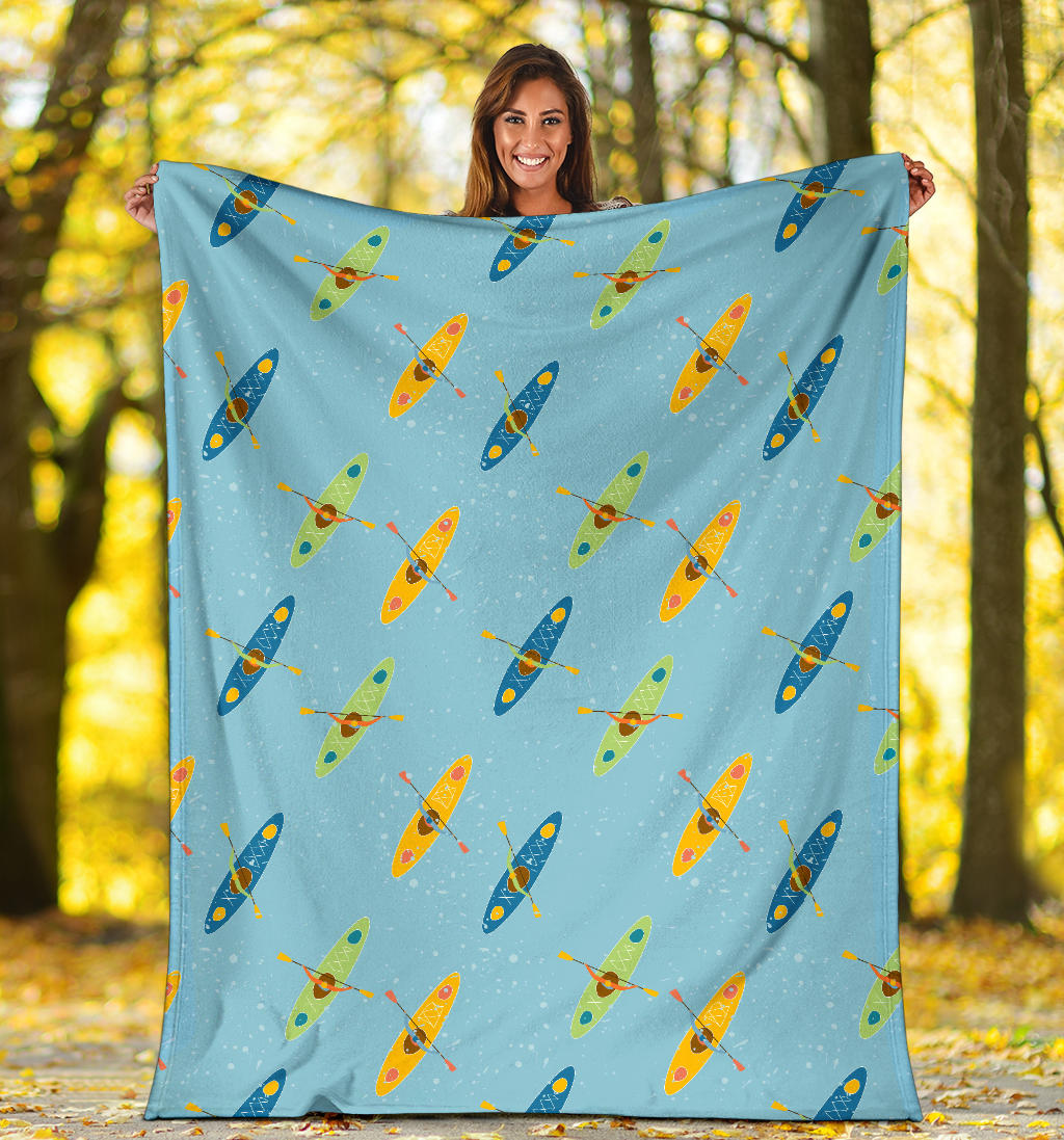 Kayak Pattern Print Design 04 Premium Blanket