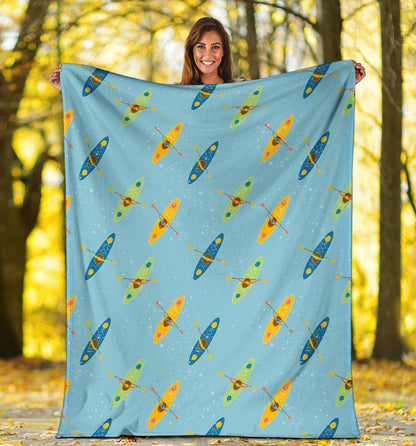 Kayak Pattern Print Design 04 Premium Blanket