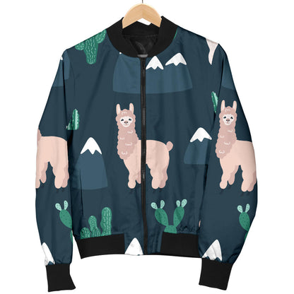 Llama Pattern Print Design 06 Men Bomber Jacket