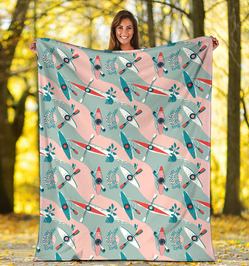 Kayak Pattern Print Design 05 Premium Blanket