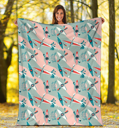 Kayak Pattern Print Design 05 Premium Blanket