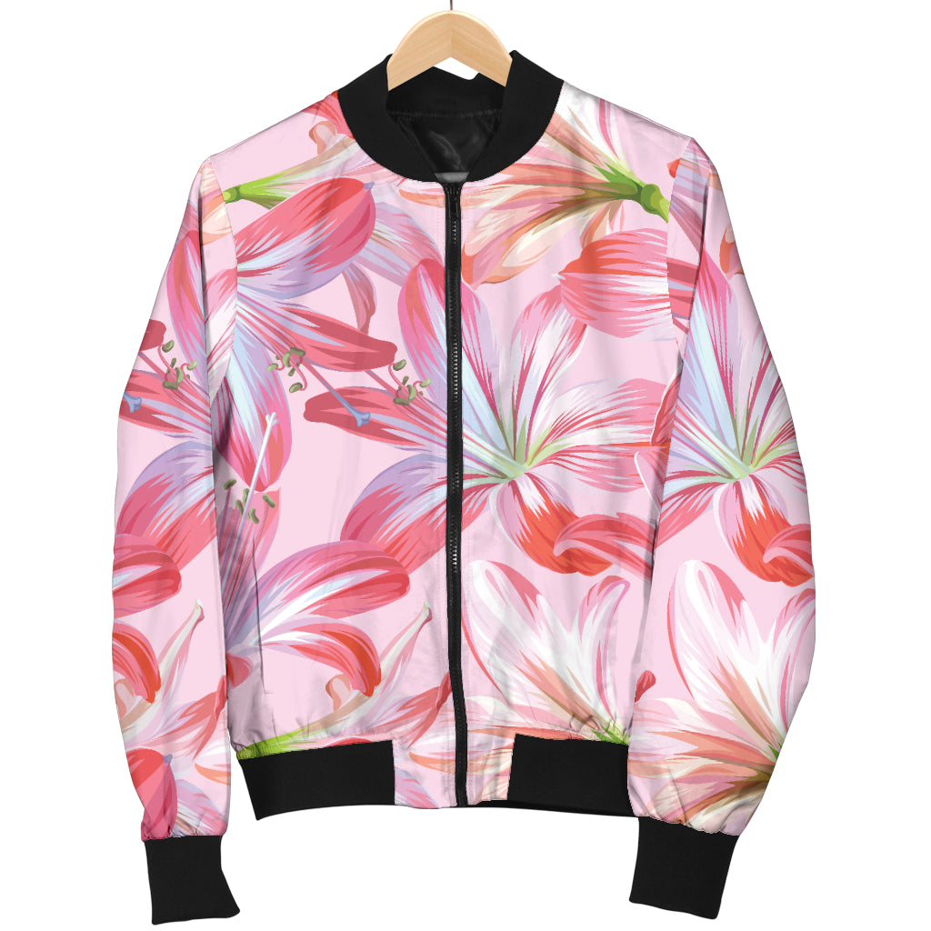 Amaryllis Pattern Print Design 02 Men Bomber Jacket