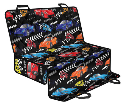 Racing Pattern Print Design A05 Rear Dog Car Seat Cover Hammock