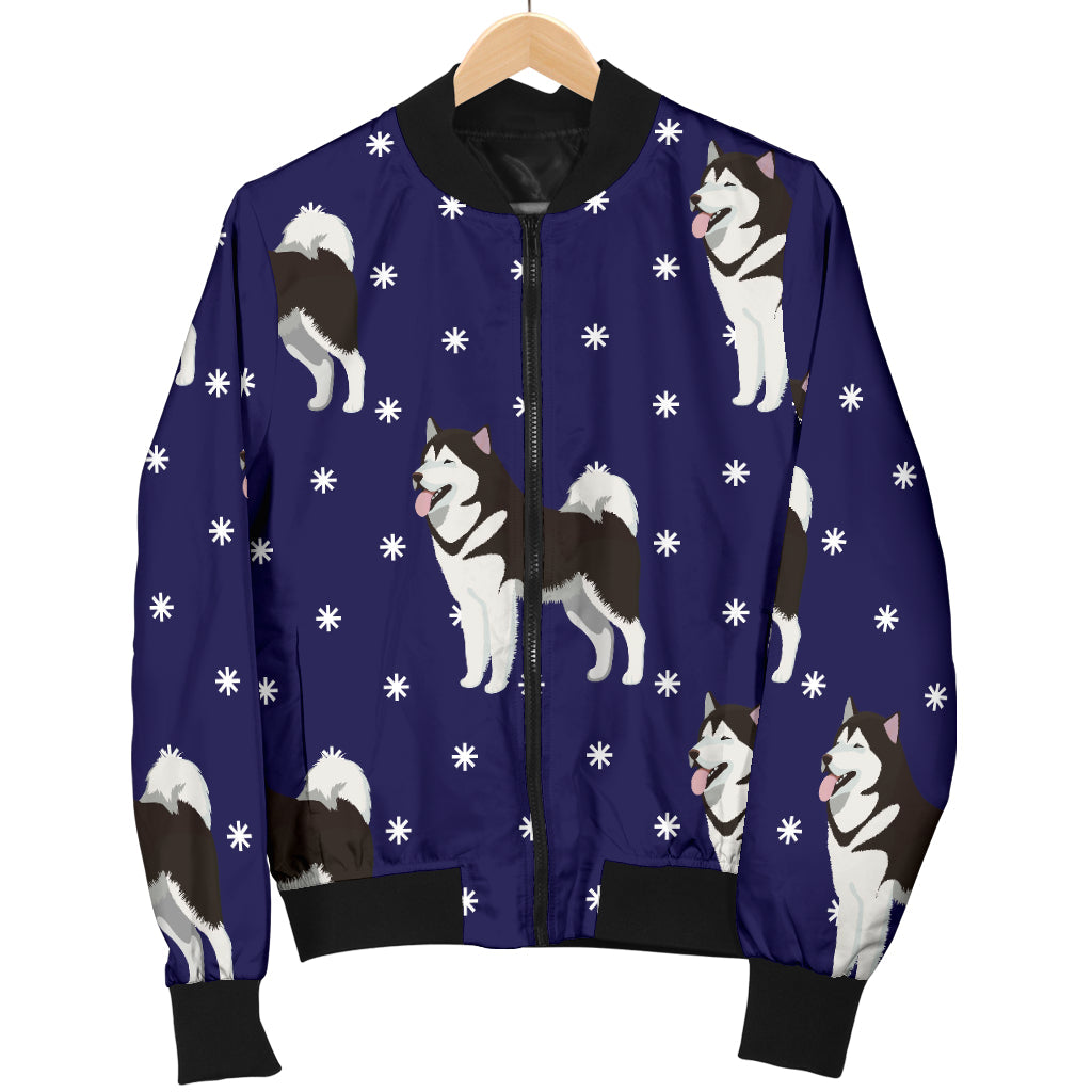 Alaskan Malamute Pattern Print Design 04 Men Bomber Jacket