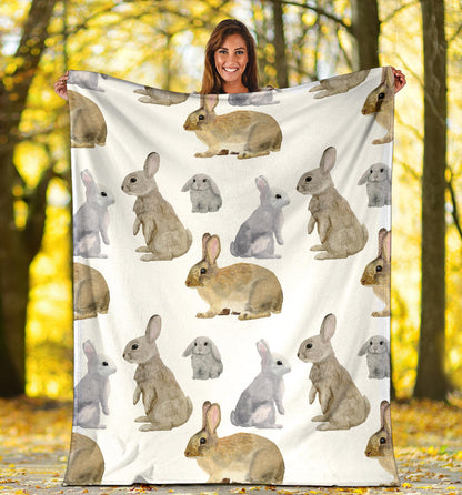 Rabbit Pattern Print Design 02 Premium Blanket