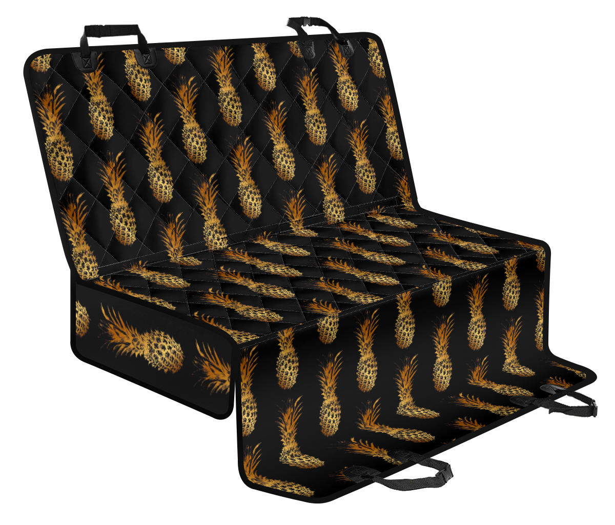 Pineapple Pattern Print Design A02 Rear Dog Car Seat Cover Hammock
