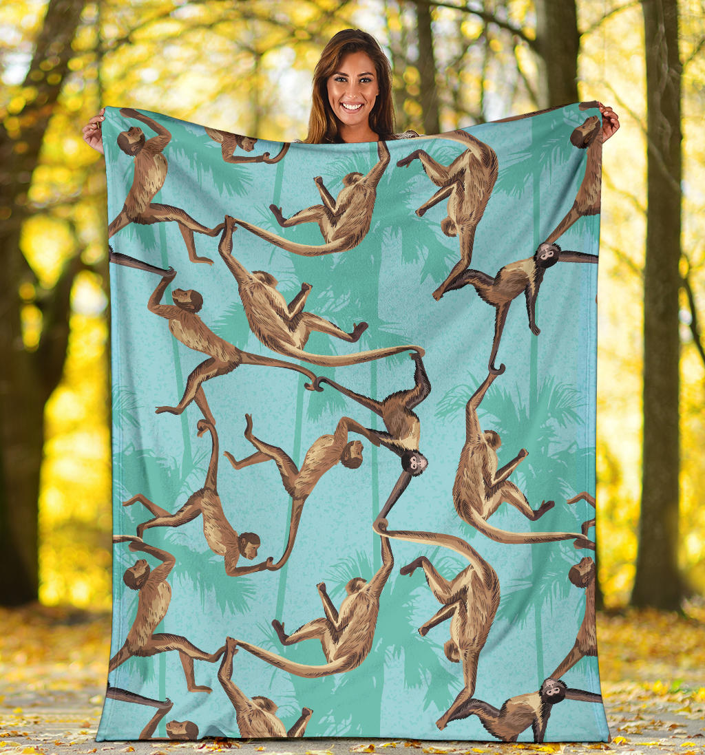 Monkey Pattern Print Design 04 Premium Blanket