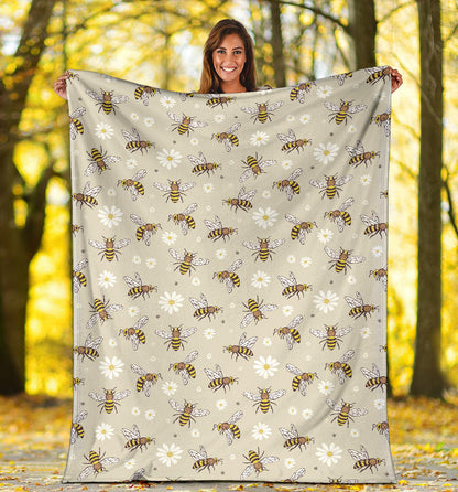 Bee Pattern Print Design 03 Premium Blanket