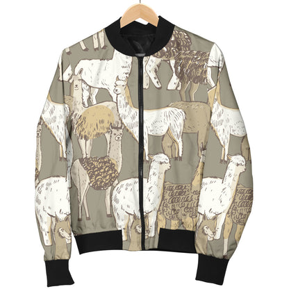 Alpaca Pattern Print Design 01 Men Bomber Jacket