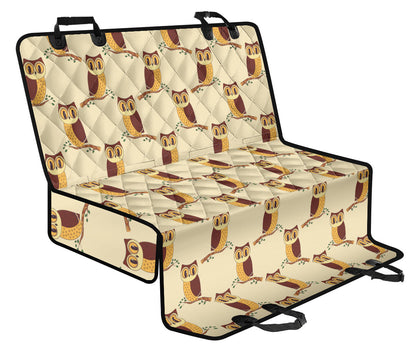Owl Pattern Print Design A07 Rear Dog Car Seat Cover Hammock