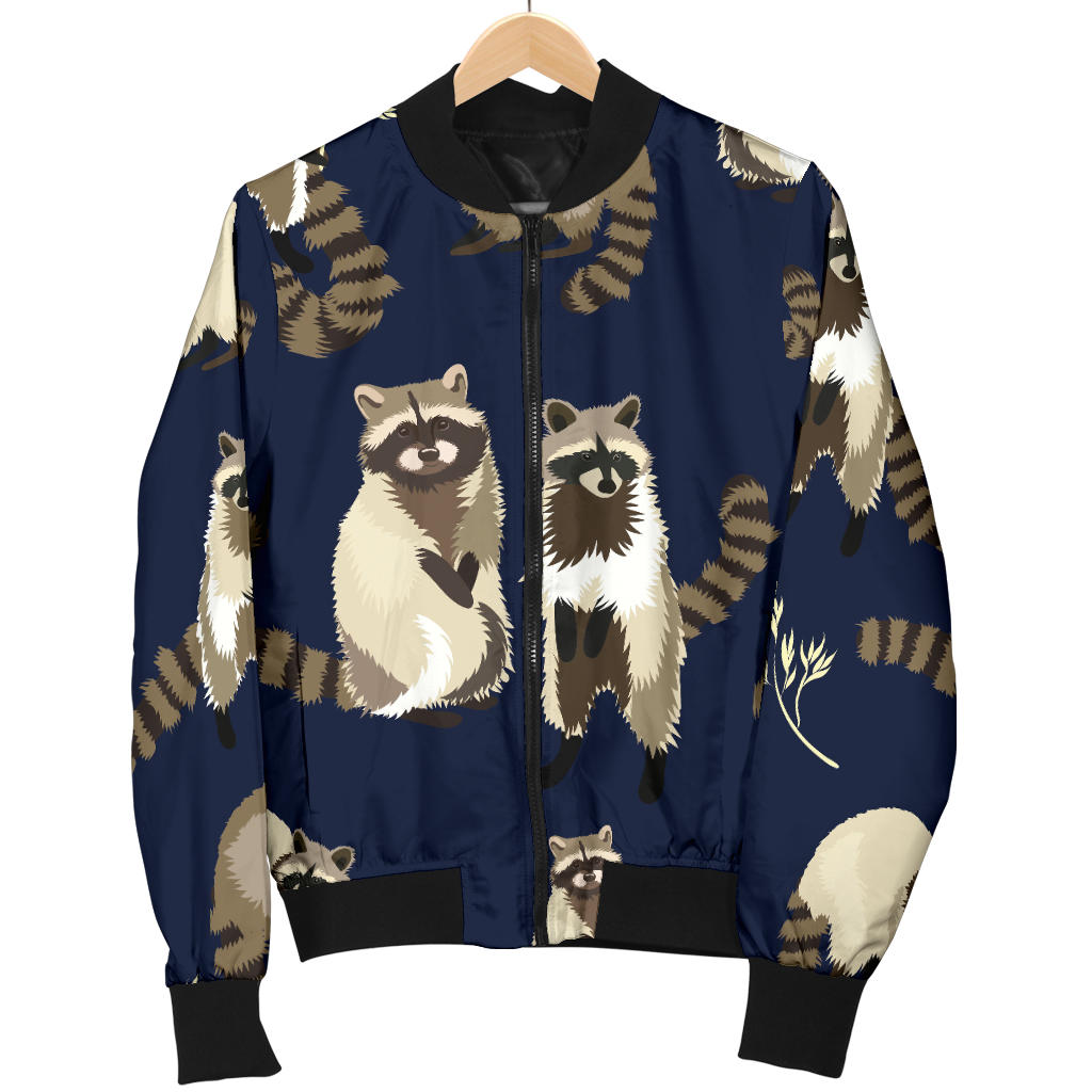 Raccoon Pattern Print Design A06 Men Bomber Jacket