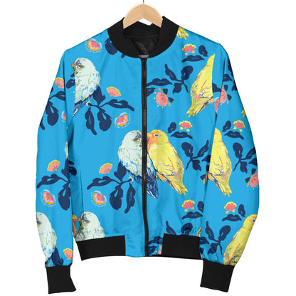 Lovebird Pattern Print Design 03 Men Bomber Jacket