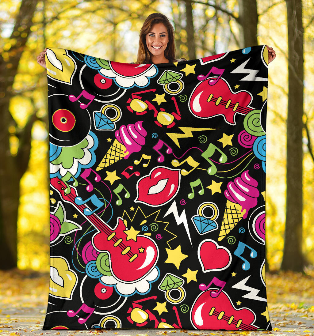 Pop Art Pattern Print Design A04 Premium Blanket
