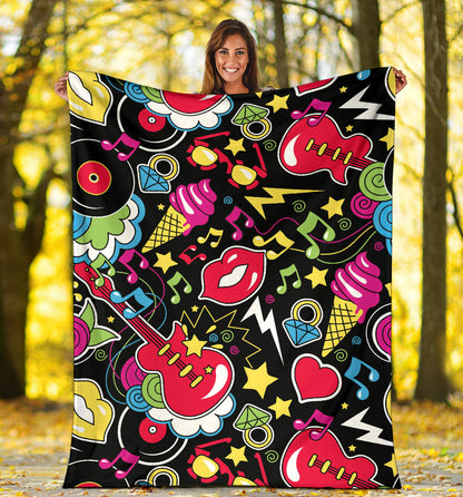 Pop Art Pattern Print Design A04 Premium Blanket