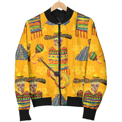 Maracas Mexican Style Pattern Print Design 02 Men Bomber Jacket
