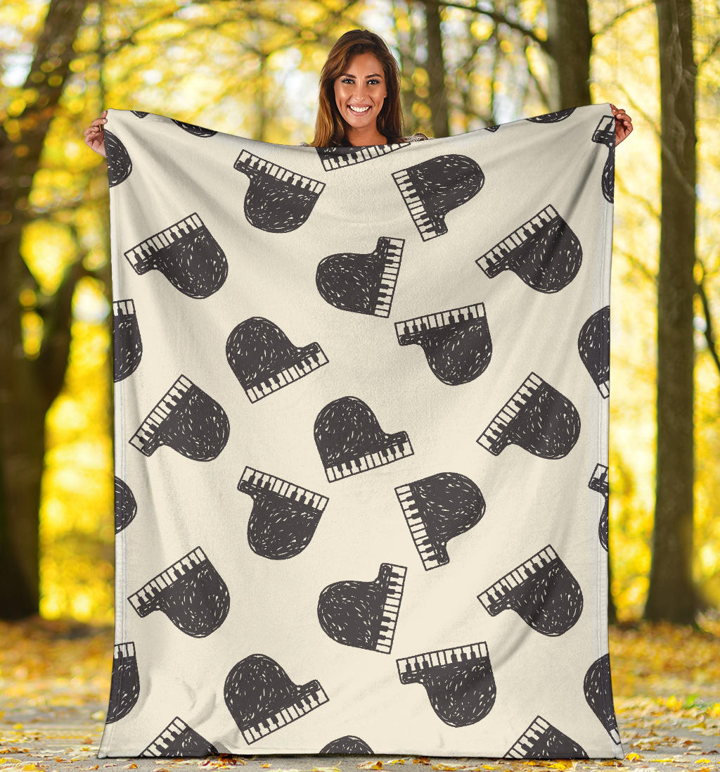Piano Pattern Print Design 04 Premium Blanket