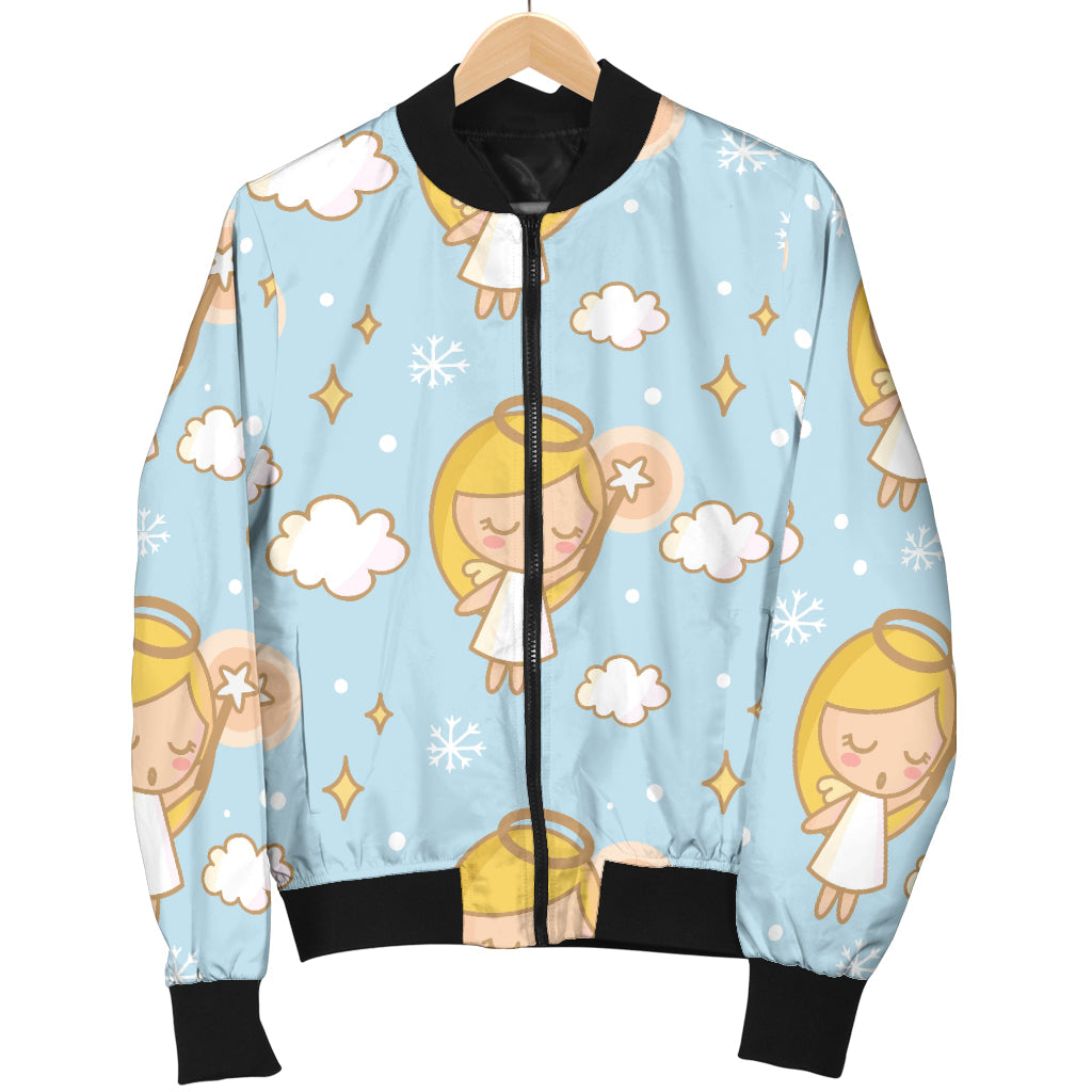 Angel Pattern Print Design 05 Men Bomber Jacket