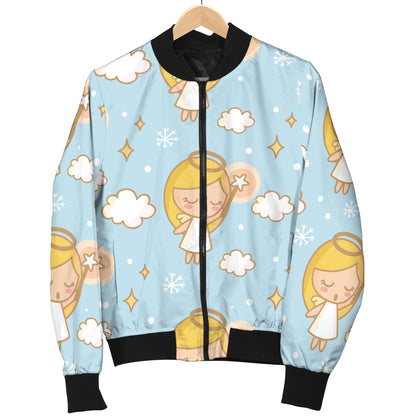Angel Pattern Print Design 05 Men Bomber Jacket
