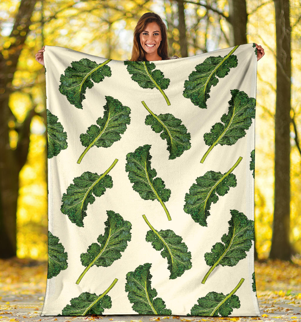 Kale Pattern Print Design 03 Premium Blanket