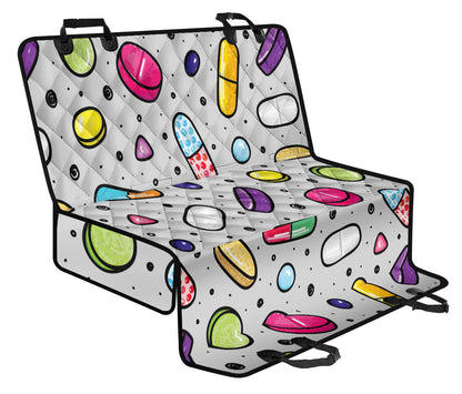 Pill Pattern Print Design A04 Rear Dog Car Seat Cover Hammock