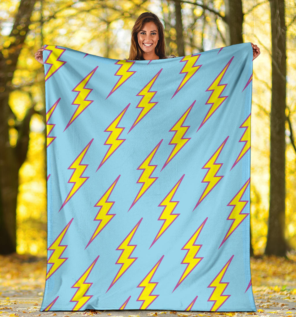 Lightning Thunder Pattern Print Design 02 Premium Blanket