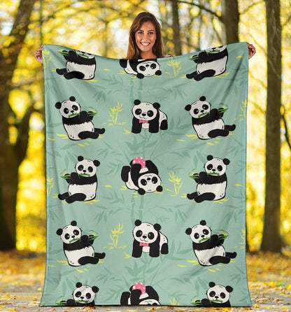 Panda Pattern Print Design A05 Premium Blanket