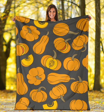 Pumpkin Pattern Print Design A03 Premium Blanket